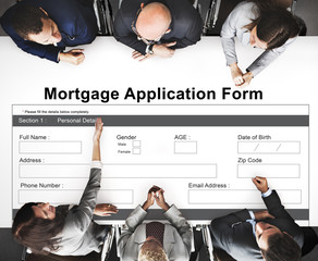 Sticker - Mortgage Application Form Information Details Concept