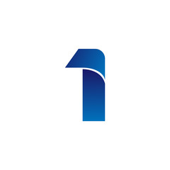 simple numbers logo vector blue 1