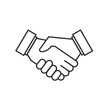 © MicroOne - Business agreement handshake vector icons. Agreement symbol partnership handshake, icon agreement deal illustration