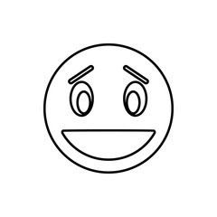 Sticker - Confused emoticon icon, outline style