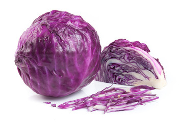 Wall Mural - Red cabbage isolated on white background