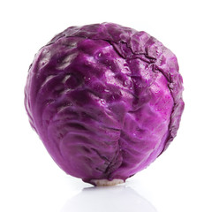 Wall Mural - Red cabbage isolated on white background