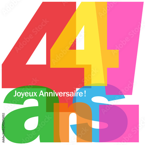 Joyeux Anniversaire 44 Ans Stock Vector Adobe Stock