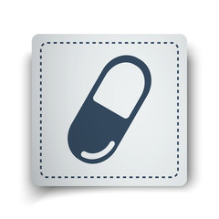Wall Mural - Black Pill icon on white sticker