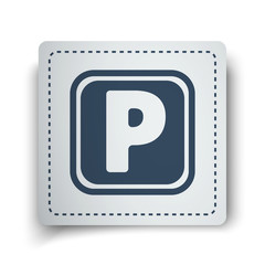 Wall Mural - Black Parking icon on white sticker