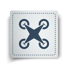 Wall Mural - black drone quadcopter icon on white sticker