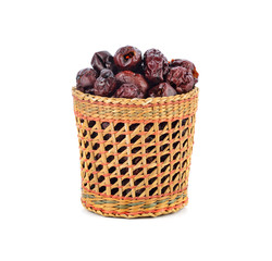 Poster - Dried jujube fruits on white background