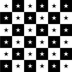 Wall Mural - Star Black White Chess Board Background Vector Illustration