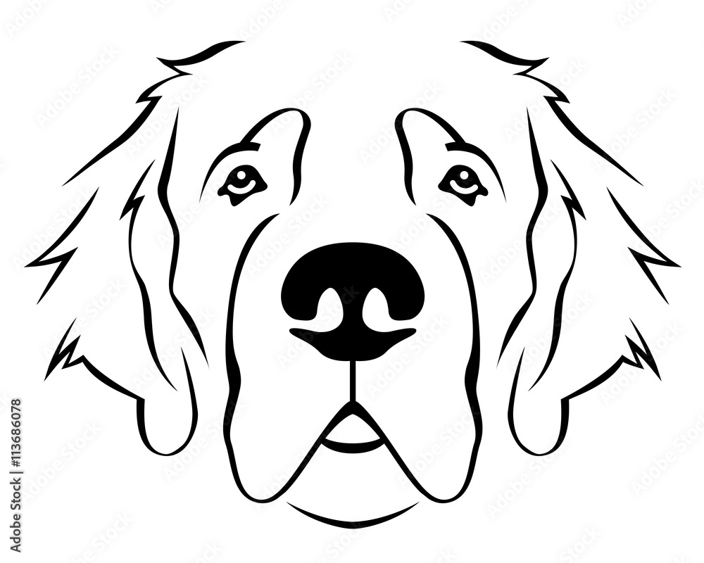 Dog Breed Line Art Logo - Saint Bernard Stock Vector | Adobe Stock, image size:1000x800