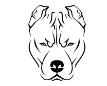 Dog Breed Line Art Logo - Pit Bull