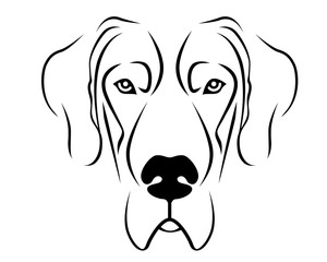 Canvas Print - Dog Breed Line Art Logo - Great Dane