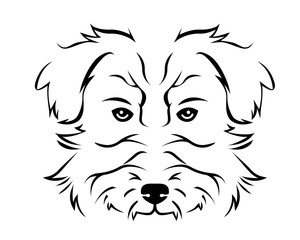 Sticker - Dog Breed Line Art Logo - Fox Terrier