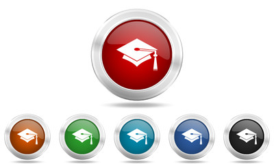 Aufkleber - Colored metallic glossy web graduation vector icon set