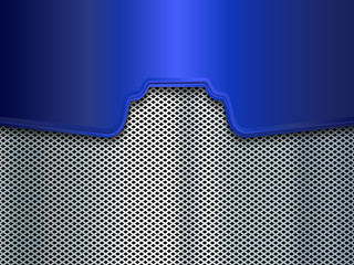 Silver and blue metal background. Vector illustration