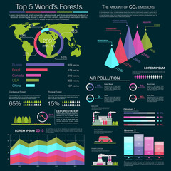 Poster - Air pollution and deforestation infographic design