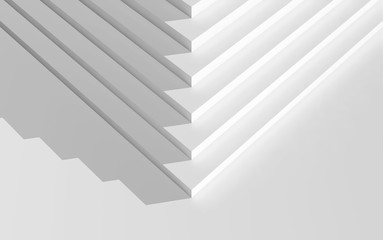 Wall Mural - corner of an empty white stairs, top view, 3d