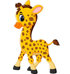 Sticker - Cute giraffe cartoon of illustration