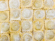Traditional italian floured ravioli