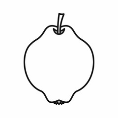 Sticker - Quince fruit icon, outline style
