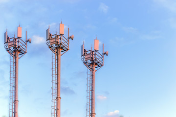 Cell Phone Tower on blue sky