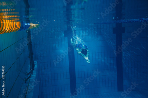 Plakat Pływak kobieta pod wodą