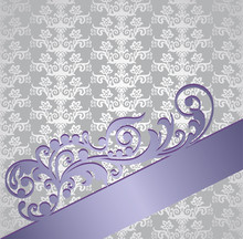 Silver And Purple Victorian Style Floral Book Cover