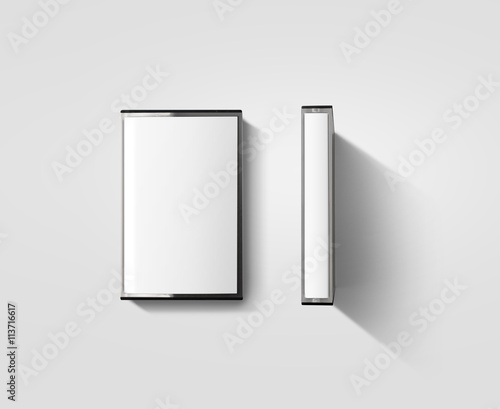 Cuadros en Lienzo Blank cassette tape box design mockup, isolated, profil side view