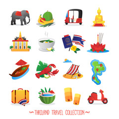 Sticker - Thailand Travel Flat Icons Collection 