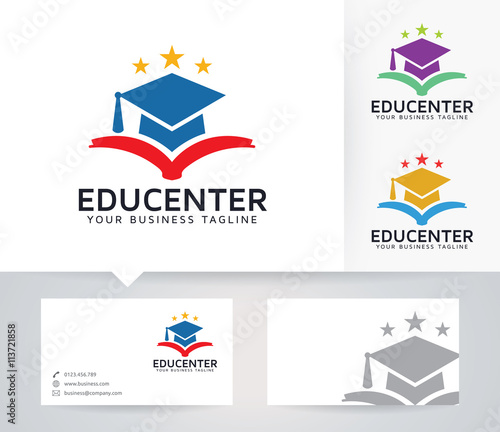 Education Center Vector Logo With Business Card Template Buy