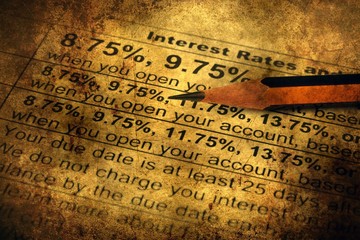 Wall Mural - Interest rates grunge concept