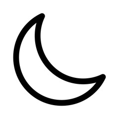 Wall Mural - crescent moon or night / nighttime line art icon for apps and websites