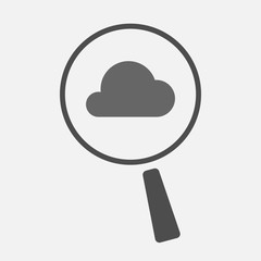 Sticker - Isolated magnifier icon with a cloud