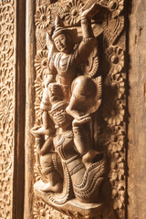 Canvas Print - Old wood carvings