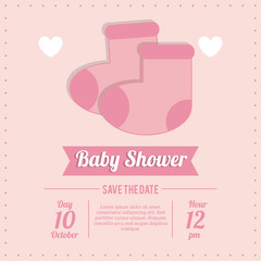 Baby Shower design. socks  icon. pink illustration, vector graph