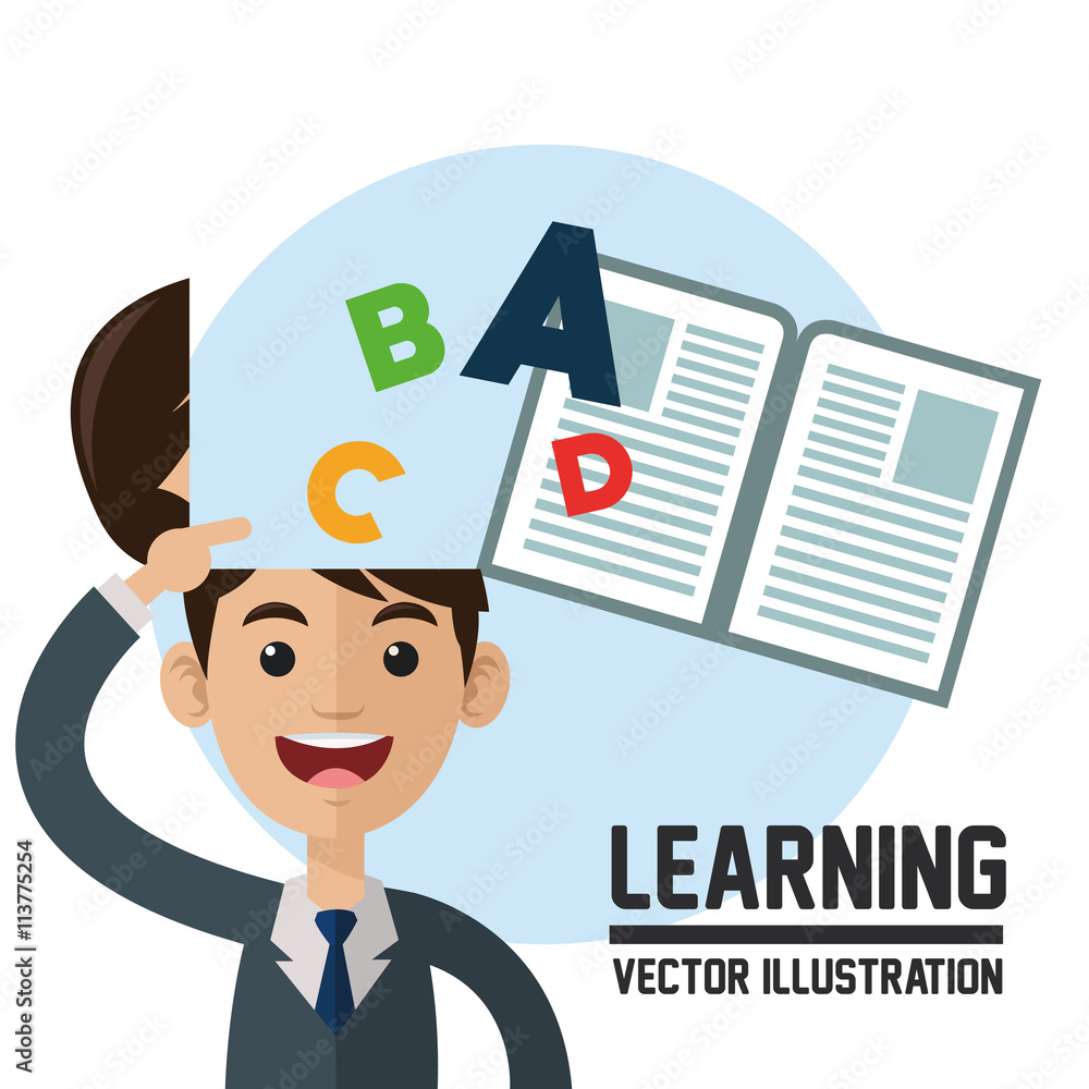 learning design. Colorfull illustration. book icon Stock Vector | Adobe ...