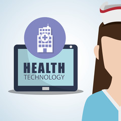 Health care design. technology icon. isolated illustration, vect