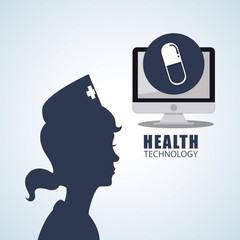 Health care design. technology icon. isolated illustration, vect