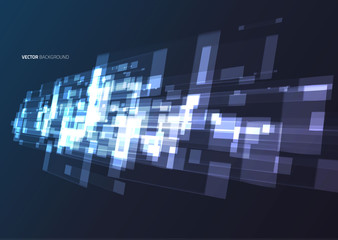 Canvas Print - Abstract geometric technology design element.