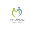 people care logo, charity , familly logo, human  love and hand symbol logo template