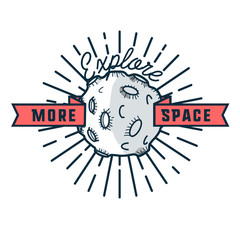 Canvas Print - Color vintage space emblem