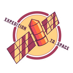 Canvas Print - Color vintage space emblem