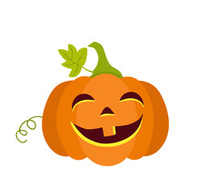 Halloween Pumpkin Isolated On White Background
