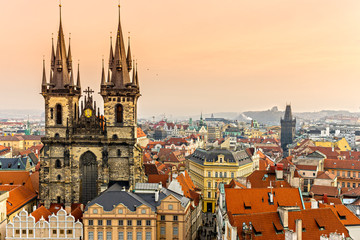 Wall Mural - Prague, Tyn Church and Old Town Square