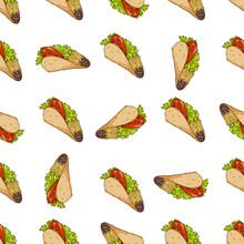 Seamless Pattern Color Taco