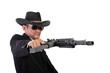 © pepscostudio - Angry mobster firing his gun maniacally