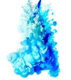 Fototapeta Łazienka - Abstract splash of blue paint isolated on white background