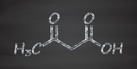 Sticker - Ketone body (acetoacetic acid, diacetic acid) molecule.