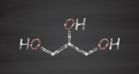 Poster - Glycerol (glycerin) molecule. 