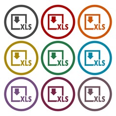 Canvas Print - The XLS icon, File format symbol set 