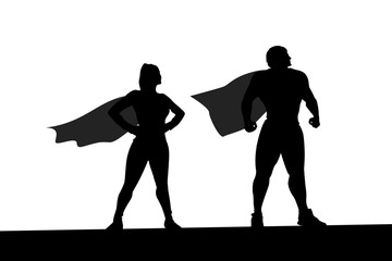 Wall Mural - heroes silhouette 3